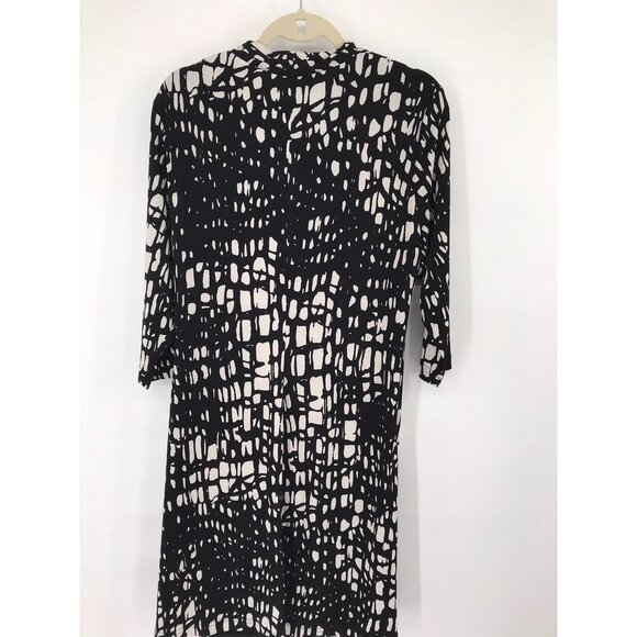 Coldwater Creek Womens 3/4 Sleeve Black White  Pattern Dress Size 1x plus - Picture 11 of 12